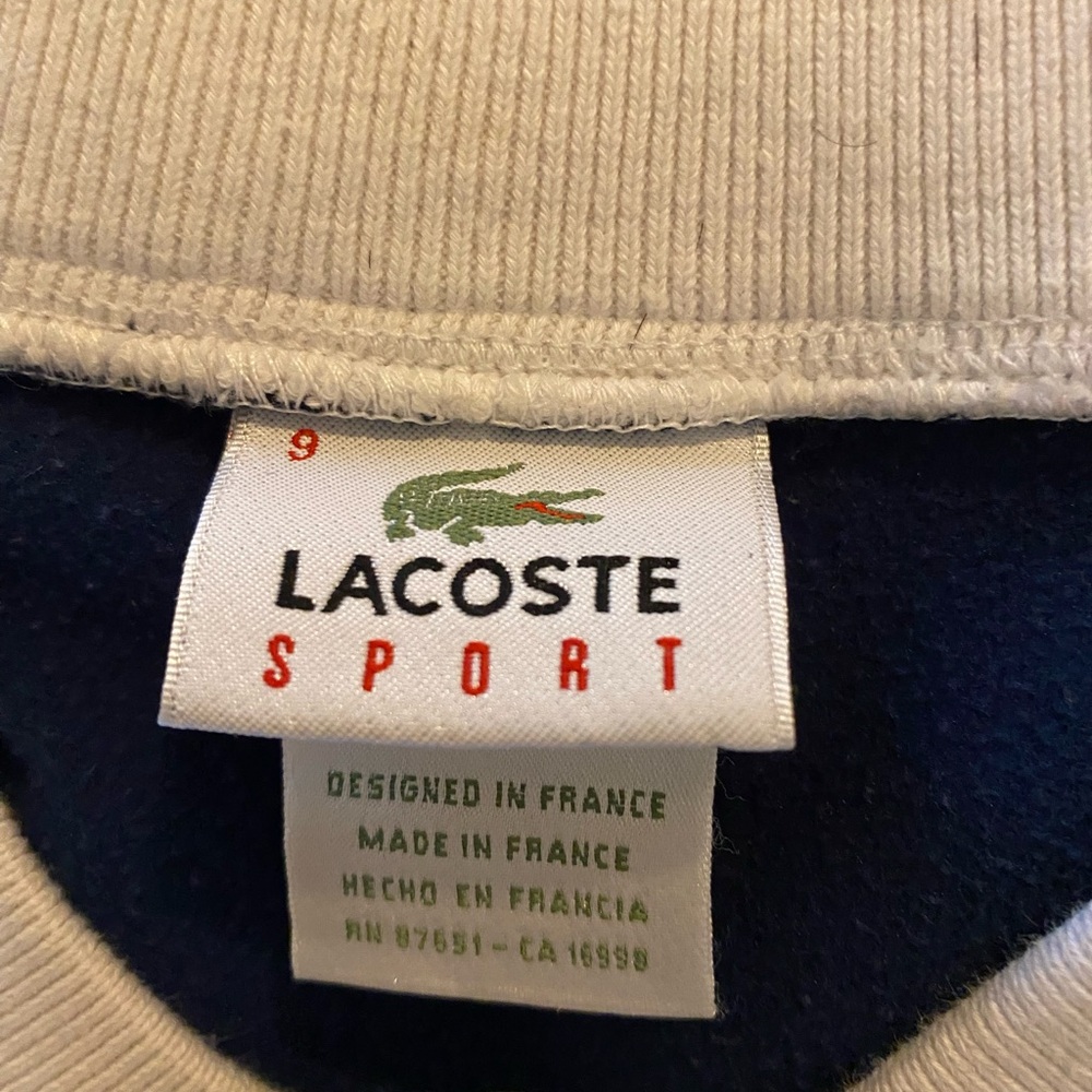 Lacoste Paris Size 9 Navy & White Men’s Zip Jacket Tennis Vintage Crocodile Logo - Picture 2 of 11